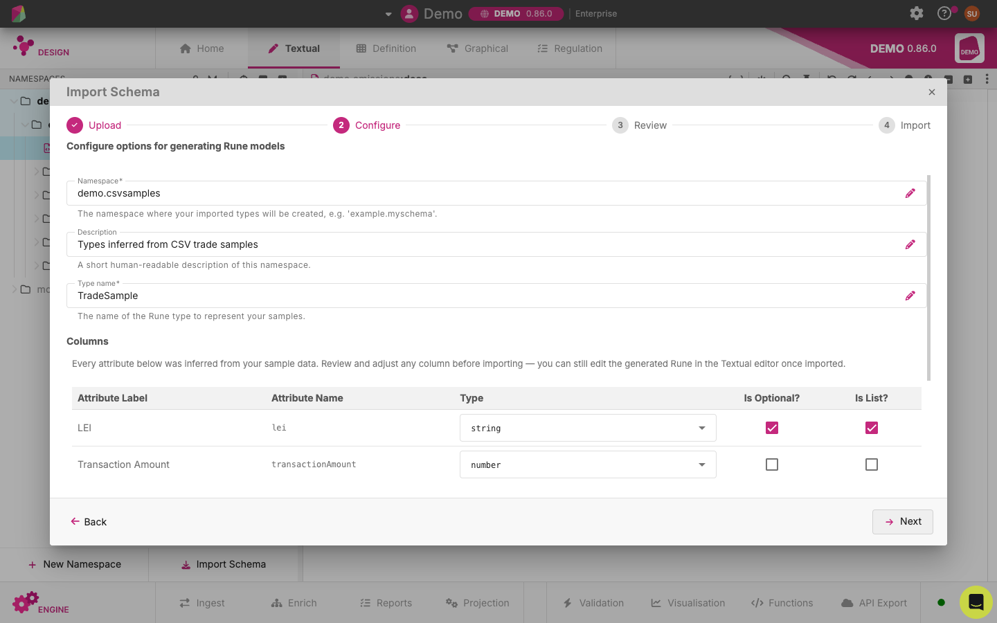 Configure step